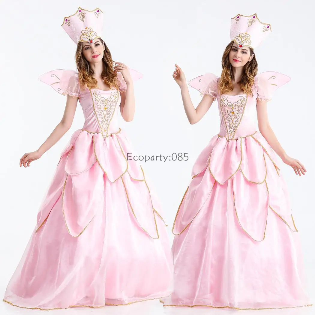 Halloween Party Dresses Tale Cinderella Pink Fairy Godmother Cosplay Costume Princess Costumes Stage Fancy Party Dress Outfit