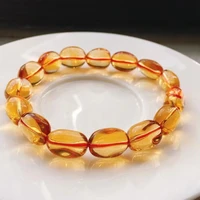 natural yellow citrine quartz clear oval beads bracelet 12x11mm crystal citrine rare stone wealthy women men aaaaaa