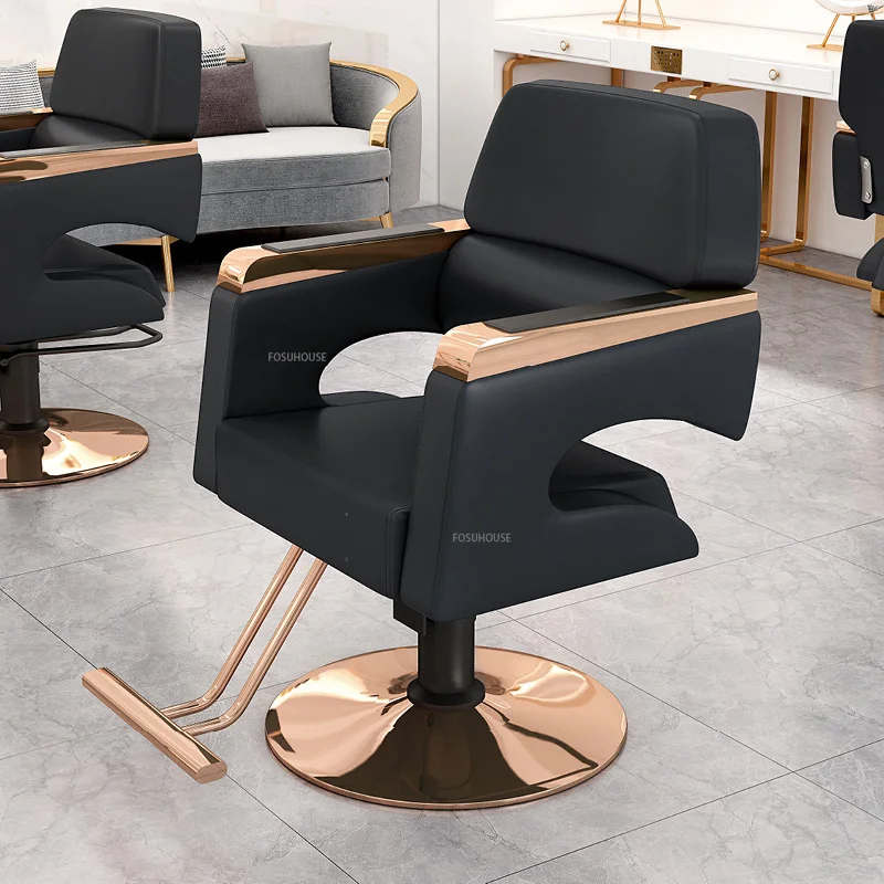 

Nordic Light Luxury Leather Barber Chair Professional Salon Furniture For Beauty Salon Hairdressing Chair Lounges Swivel Chair Z