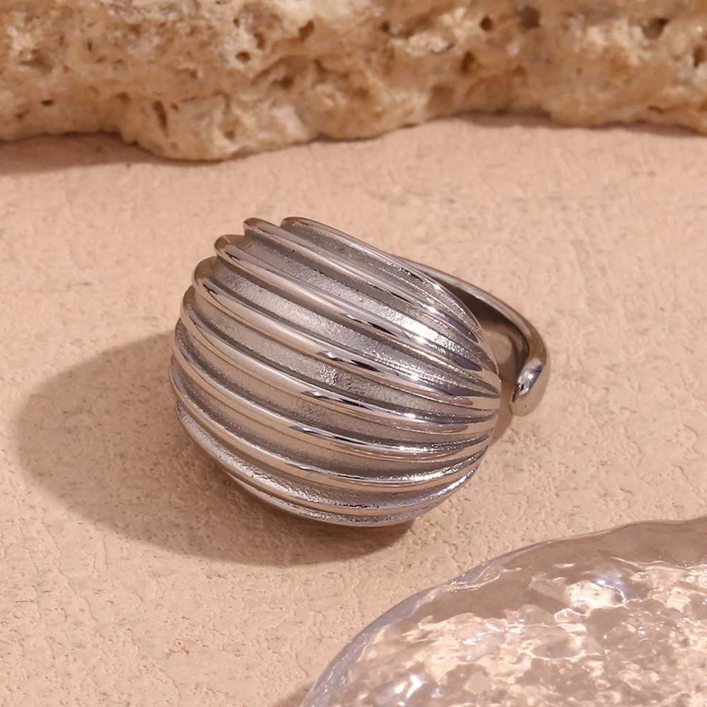 E.B.belle открытое матовое кольцо для хлеба гипоаллергенные 18K позолоченные женские