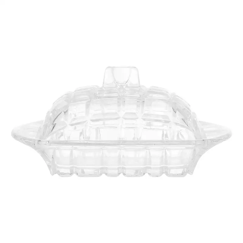 

Butter Dish Cheese Keeper Holder Tray Crystal Container Lid Plate Clear Covered Dessert Box Serving Plates Storage Cover French