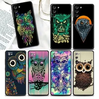 phone case for samsung galaxy s22 s7 s8 s9 s10e s21 s20 fe plus ultra 5g soft silicone case cover cartoon cute owl