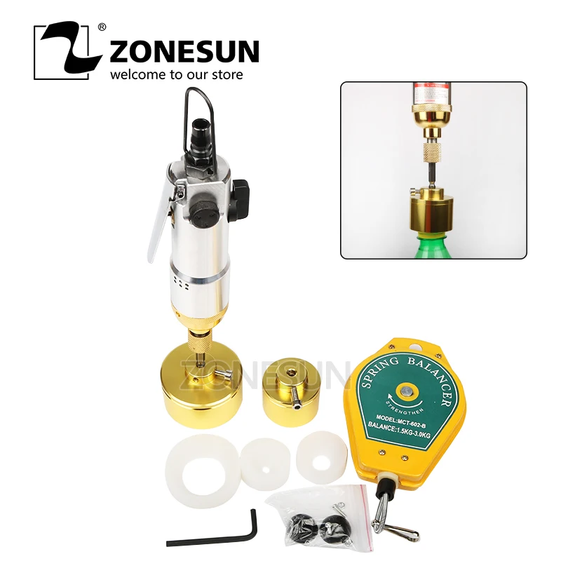 

ZONESUN укупорочная машина ручной пневматический Электроинструмент укупорочная машина оборудование для бутылок затяжка крышек упаковочная м...