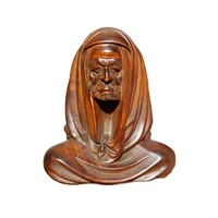 carved wooden zen praying%c2%a0buddha statue portable mini small dharma arhat wood