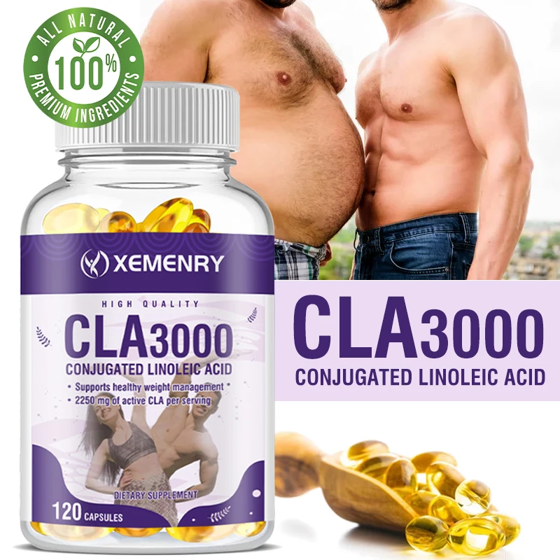 

Xemenry CLA 3000 Ultra High Potency Supports Healthy Weight Management Lean Muscle Mass Non-Stimulating Conjugated Linoleic Acid