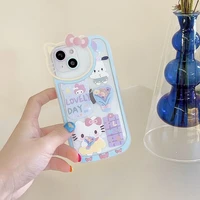 kawaii sanrio hello kitty lens phone cases for iphone 13 12 11 pro max xr xs max 8 x 7 se 2020 y2k girl shockproof soft shell