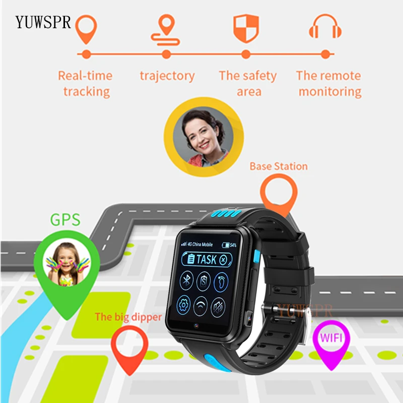 4g smart watch android 1 54 1g8g camera download app gps wifi location sound monitoring tracking girls boys sim phone clock h1 free global shipping