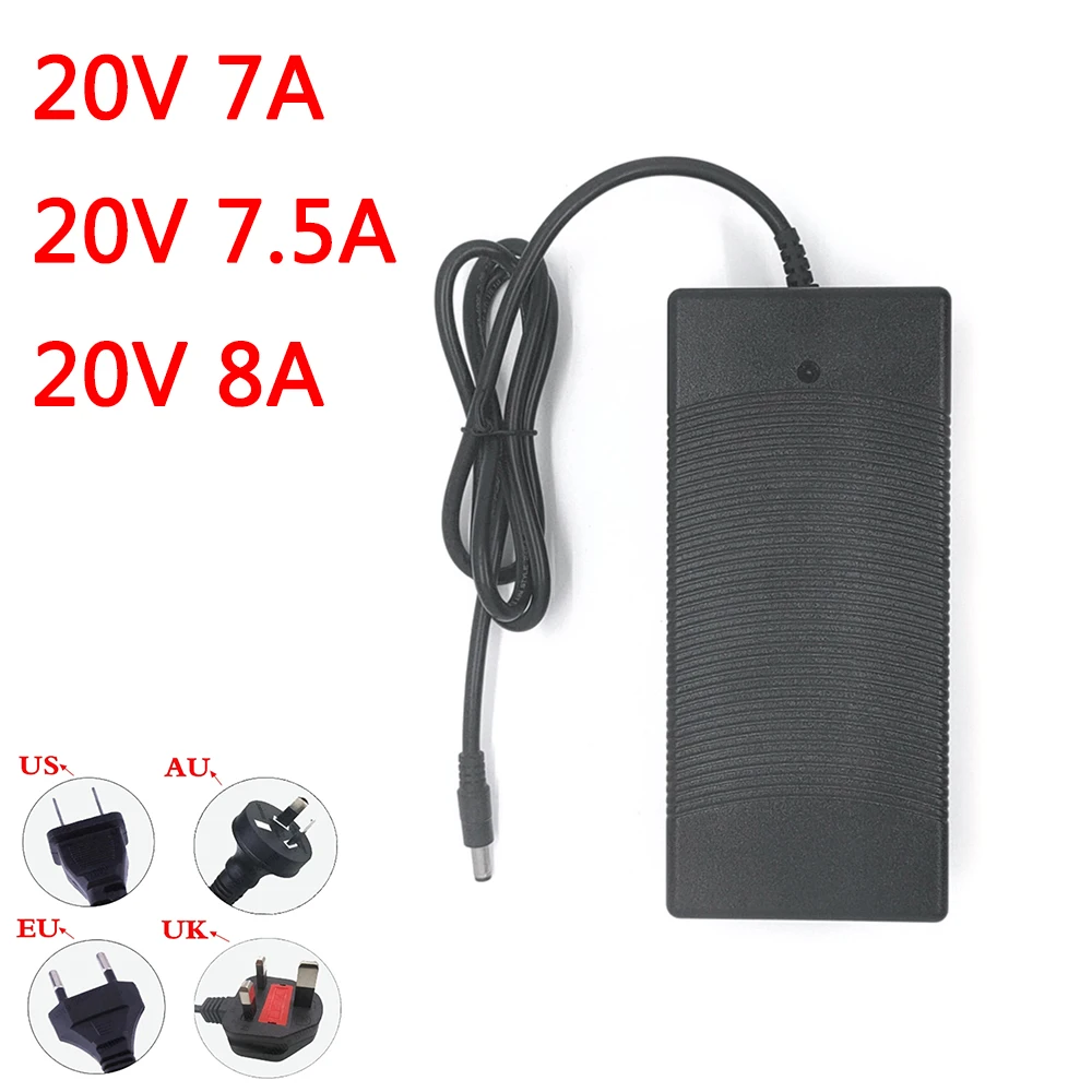 

Desktop Adapter 100V/240V AC To 20V DC 7A 7.5A 8A Adaptor Power Supply Plug Power 5.5mm*2.5mm Compatible With 5.5mm*2.1mm