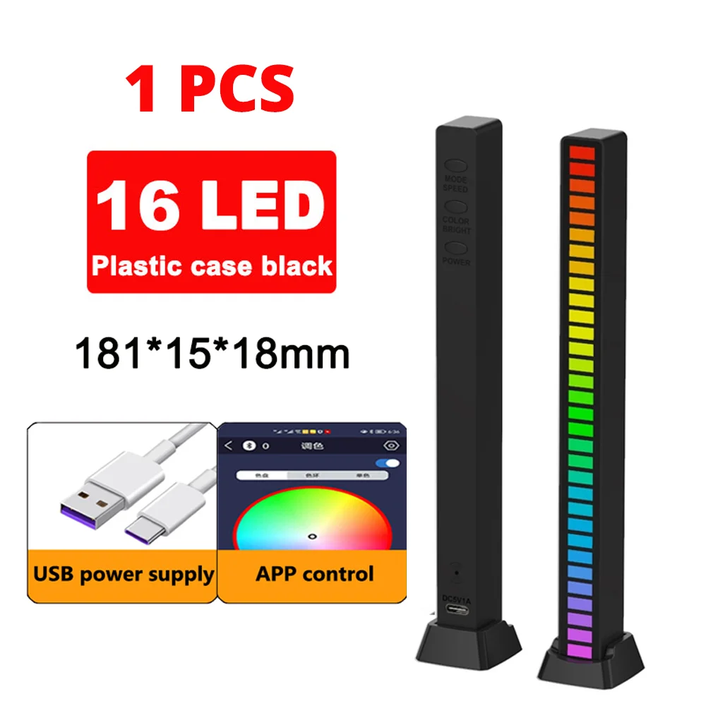 

Автомобильный светодиодный светильник со звуковым управлением, RGB-подсветка для пикапа, Ритмическая лампа, музыка, USB Регулируемая автомобильная лента для автомобиля, семейвечерние