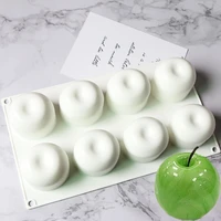 8 holes 3d apple cake moulds silicone mold mousse art pan for ice creams chocolates pudding jello pastry dessert baking tools