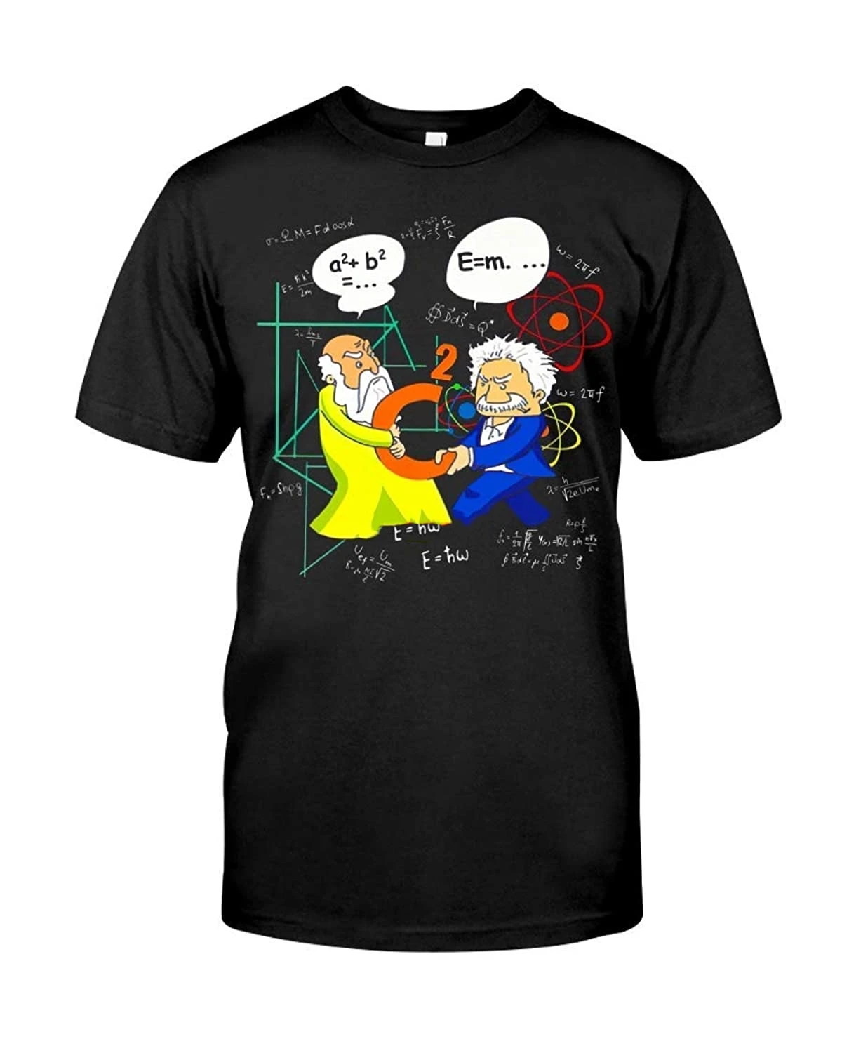 

T-Shirts Science Pythagoras And Einstein Scientists Funny Meme T-Shirt Gift For Fans