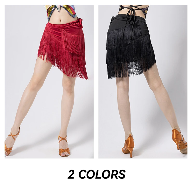 Женская юбка для латинских танцев чача-самба танго кисточки шарф с бахромой