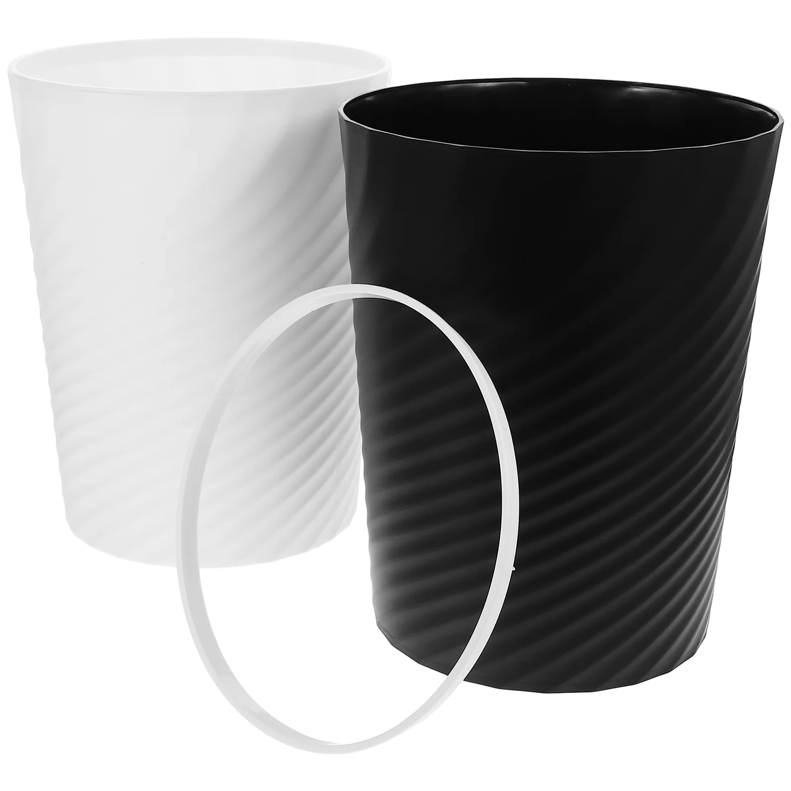 

2 Pcs Waste Basket Practical Trash Can Office Garbage Bedroom Household Pp Wastebasket Bin Bucket