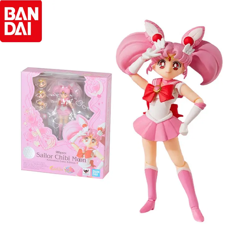 

Original Bandai Sailor Moon SHF Chibi Animation Color Edition Anime Figure PVC Model Collection Action Figures Toys For Girls