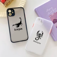 scorpion phone case for iphone x xr xs 7 8 plus 11 12 13 pro max 13mini translucent matte case