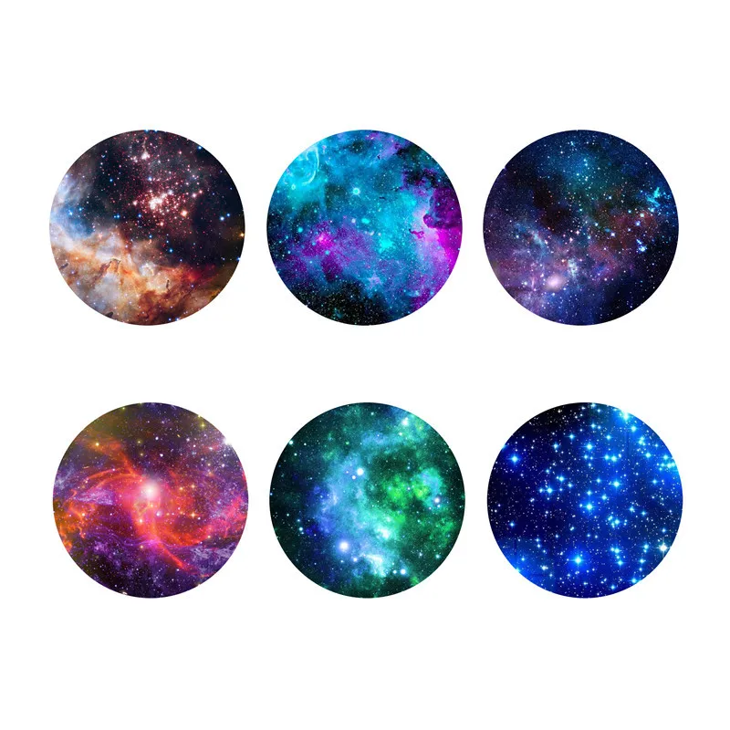 6pcs/set Space Galaxy Drink Coasters Glasses Beer Whiskey Coffee Wine Tea Bar Coaster Cup Mug Mat for Hot Drinks Gradient Design
