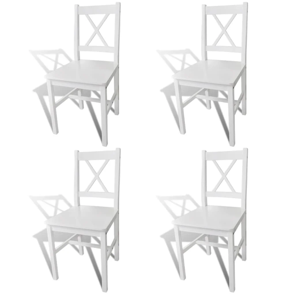 

Kitchen White Dining Chairs Set of 4 for Dining Room Home Decor Pinewood