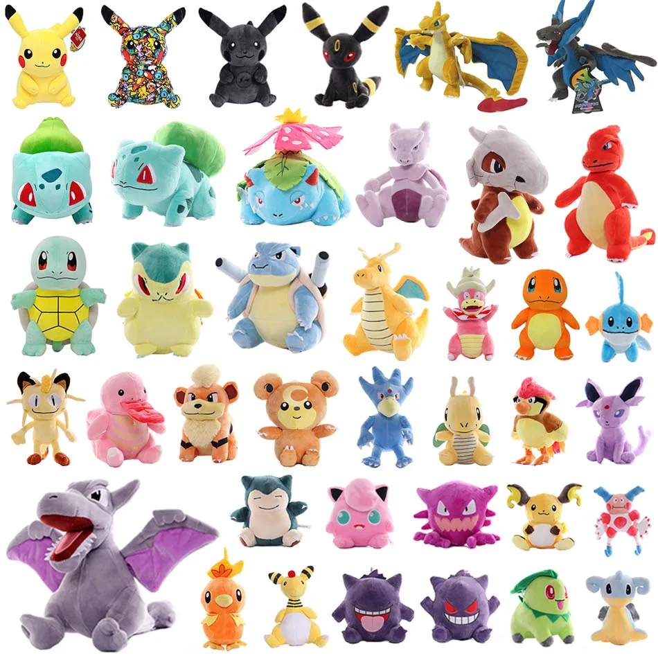 

20-25cm Pokemon Dark Lightning Pikachu Pichu Cartoon Cute Anime Figure Stuffed Plush Dolls Pendant Toys Girl Kids Xmas Gifts