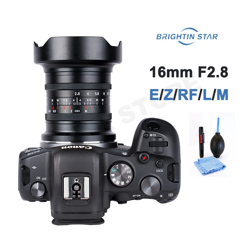 Brightin Star 16mm F2.8 Wide angle Lens Full Frame for SONY E Nikon Z Canon RF Leica M Panasonic Sigma L mount Cameras Lens