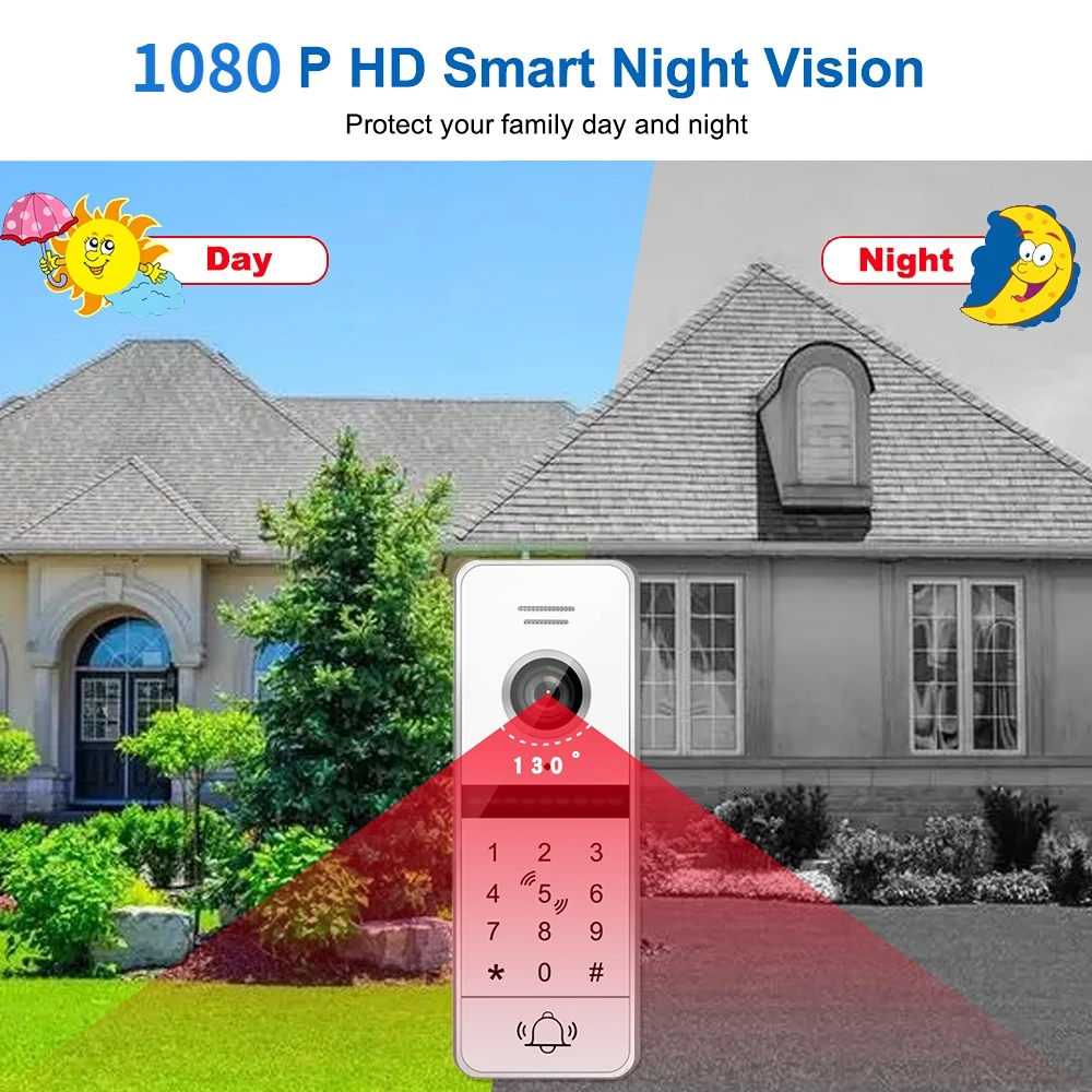 Anjielosmart Tuya Smart Video Doorbell WiFi Wireless FHD 1080P   Video Intercom for Home Security  Night Vision Video Door Phone enlarge