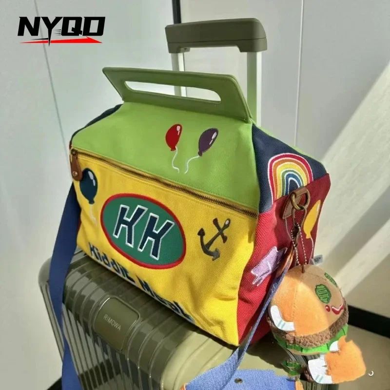 Y2K милая парусиновая сумка-мессенджер на молнии дорожная сумка для хранения