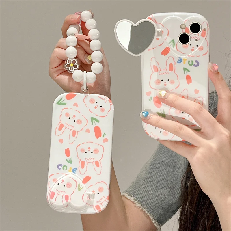 Buy كارتون فريد لطيف كاميرا مرآة لينة حافظة هاتف من البولي يوريثان آيفون 13 12 برو ماكس XR XS X 11 سقوط الوقاية سوار الغطاء الخلفي