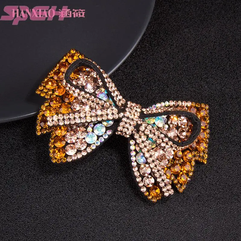 

Заколка для волос, пружинный зажим, верхний зажим, бант для взрослых, полностью из стразов, модный темпераментный зажим для волос «конский х...