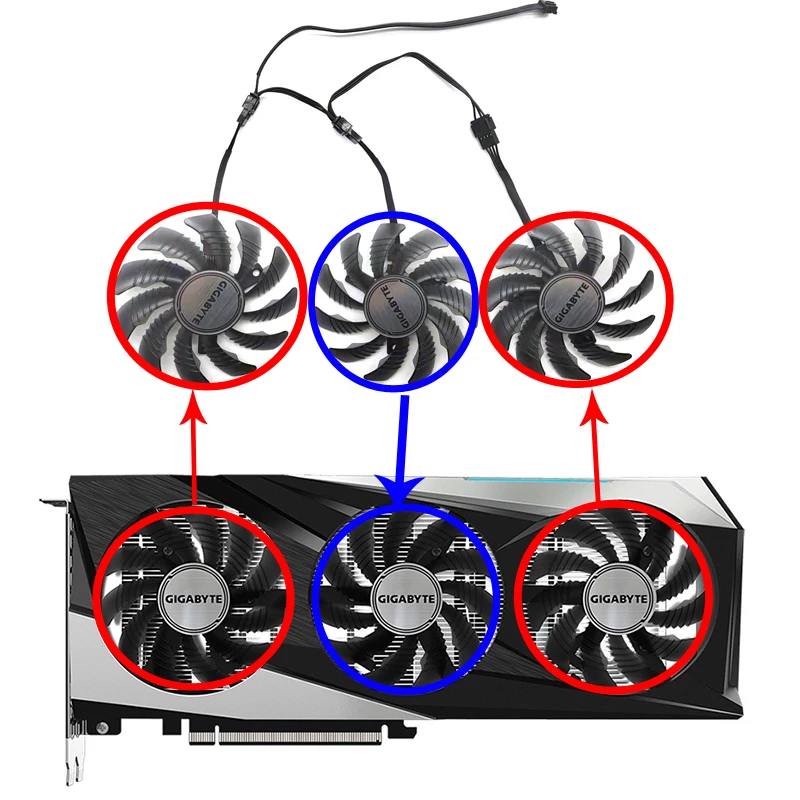 Кулер для видеокарты Gigabyte Radeon RTX 3060Ti RTX 3070 3090 3080 Ti RX 6600 6900 XT