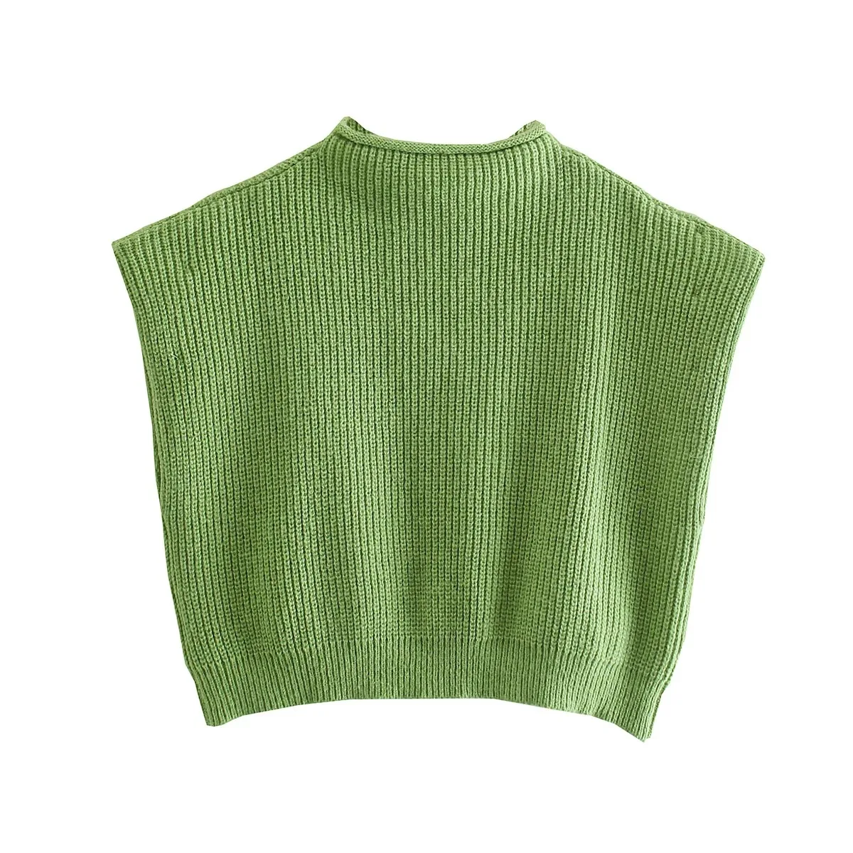 

2021 New Ladies' Casual Loose Slim Knit Vest Fashion Round Neck Shoulder Sweater