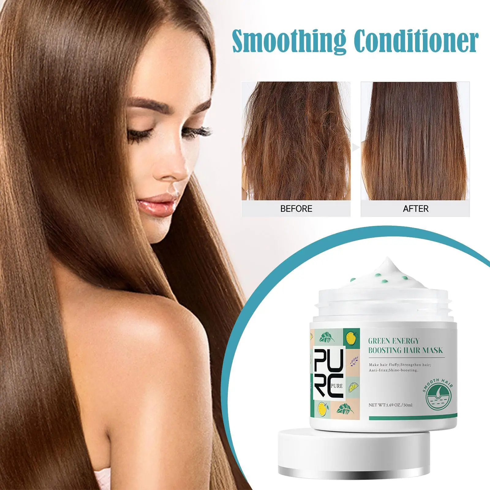 

PURC Keratin Hair Mask Repair Dry Damaged Moisturizing Smoothing Scalp Treatments Smooth Hair Care Products 50ml Hot