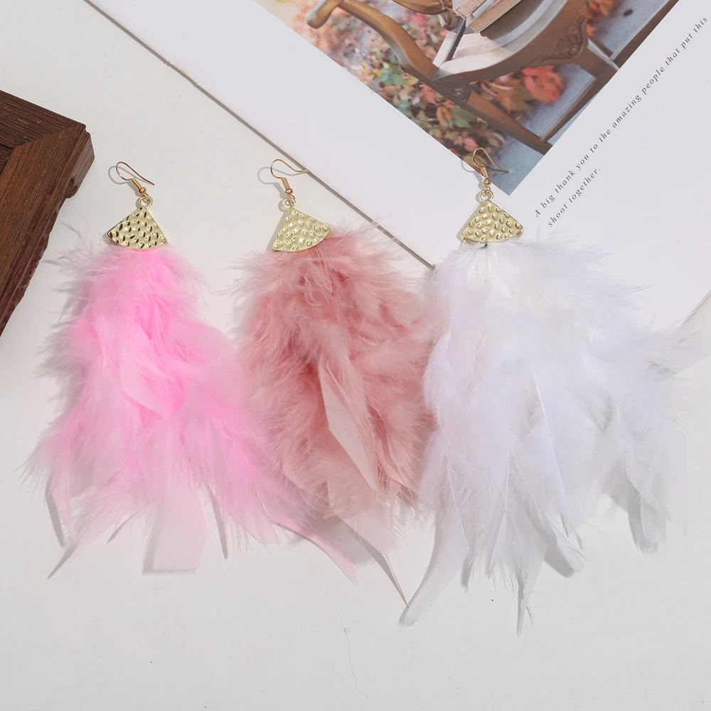 

2022New Statement Pendant Earring Hook Korean Women's JewelryFun Fringe Earrings Christmas Gift Jewelryfeather Earringswinter