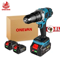 onevan 203 torque 18v 3in1 brushless electric cordless impact drill hammer 13mm electric screwdriver for makita battery