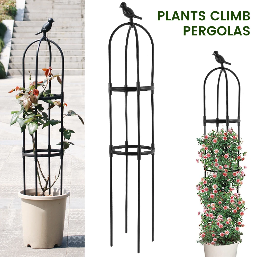 

Garden Obelisk Trellis Plant Support Cages Stand DIY Tower Obelisk Heavy Duty Strong Tubular Plant Cage Climbing Plants Support