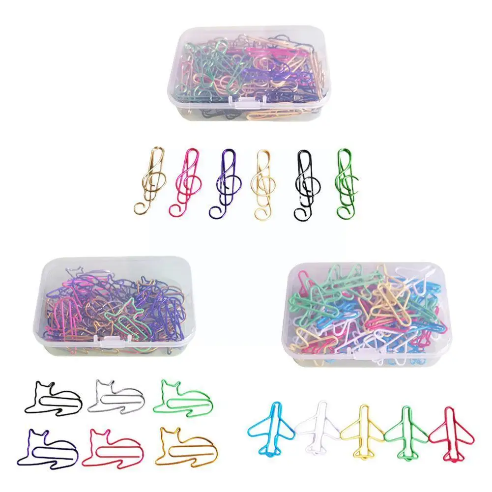 

Colors Cat Airplane Note Metal Paper Clips Escolar Bookmarks Book Clip Stationery Binder Memo Clip Decoration Note L4S8