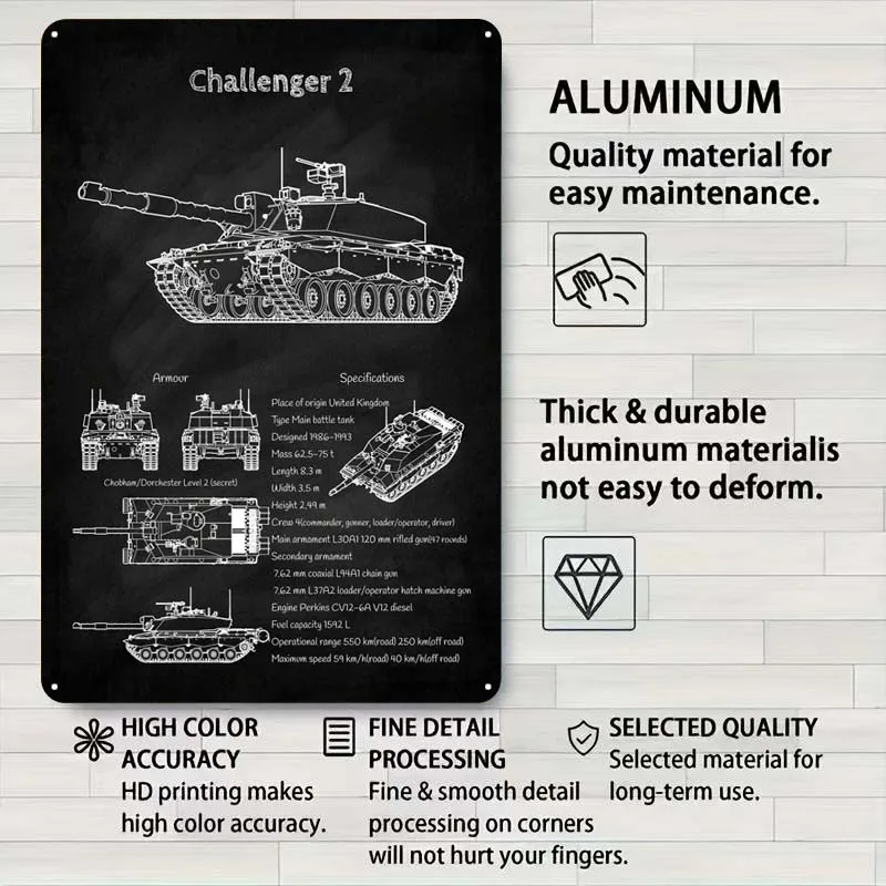 Металлический плакат Challenger 2 FV4034
