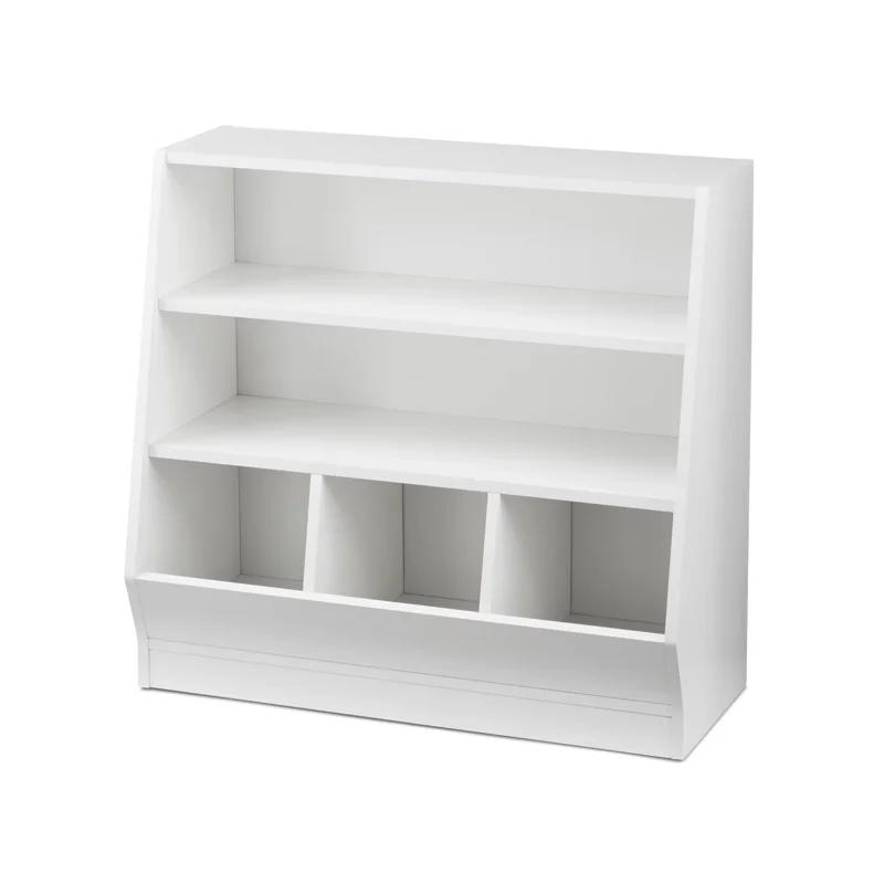 

BOUSSAC Kids Bin Storage And Two Shelf Bookcase, White