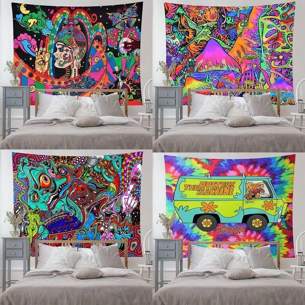 

Psychedelic Mushroom Indian Mandala Tapestry Wall Hanging Bohemian Gypsy Psychedelic Tapiz Witchcraft Tapestry Print Wall Cloth