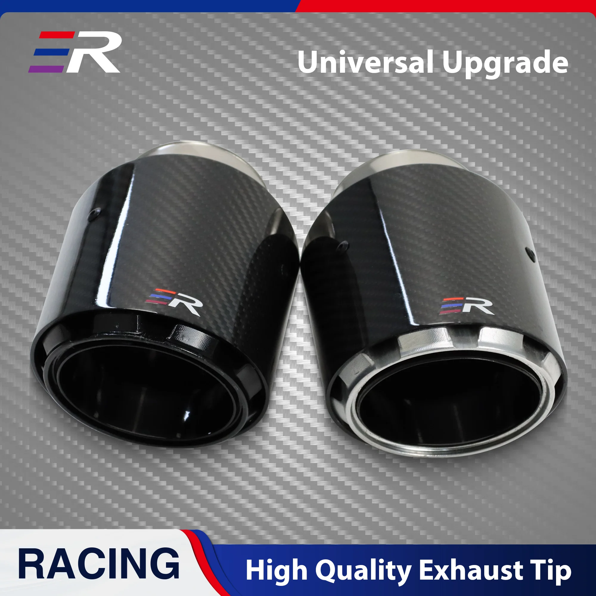 Новое обновление 3-слойный наконечник выхлопной трубы глянцевый универсальный