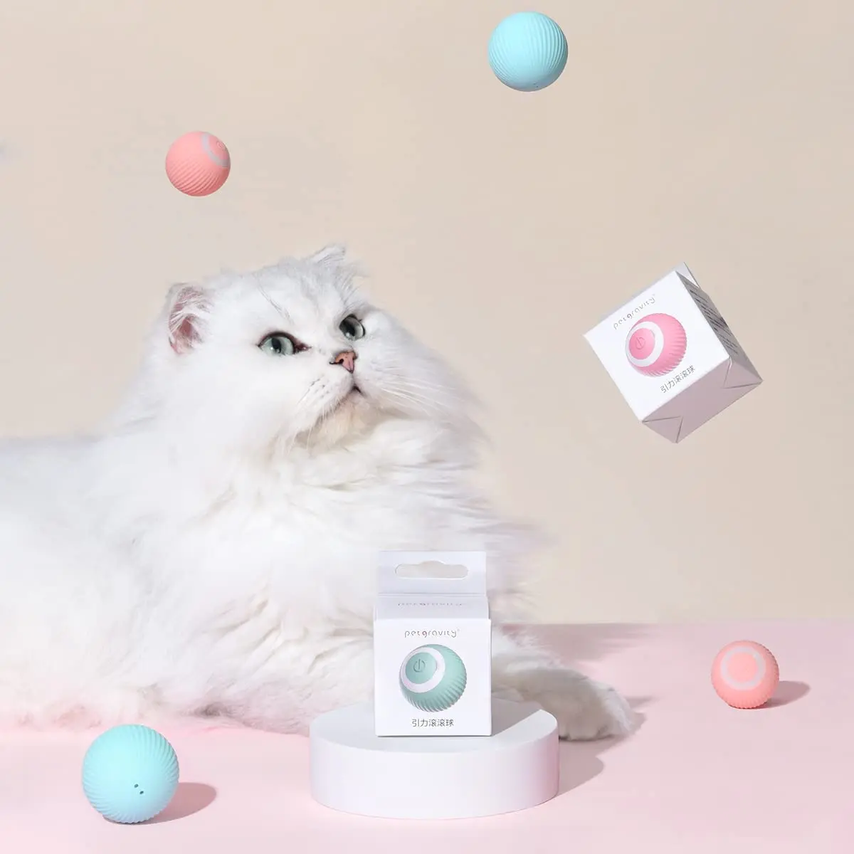 

Smart Electric Cat Ball Toys Automatic Rolling Cat Toys for Cats Training Self-moving Kitten Toys for Indoor Interactive Playing