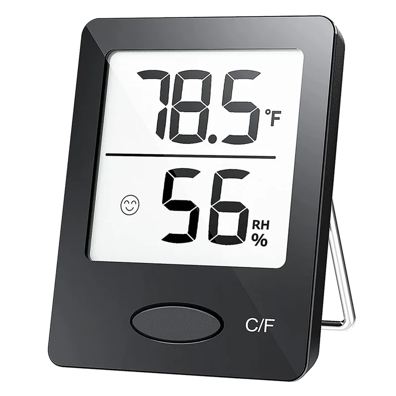 

Комнатный гигрометр-термометр, комнатный термометр с большим ЖК-дисплеем, монитор влажности для дома и офиса, черный