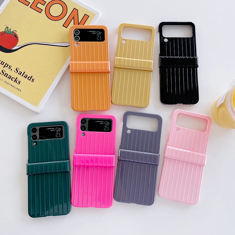 Candy Color Streaks Suitcase Full Protection Phone Case For 