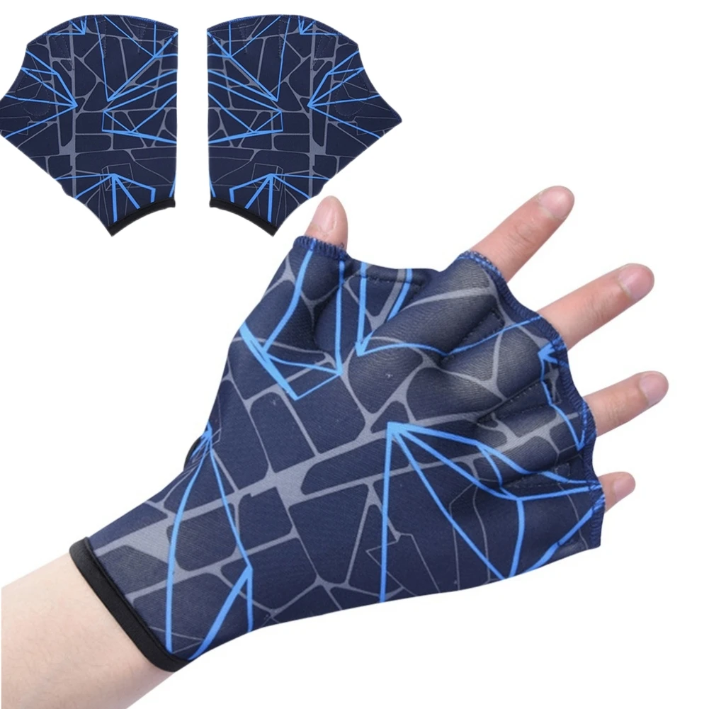 

1 Pair Unisex Swimming Hand Fins Flippers Swim Finger Webbed Paddle Water Gloves for Upper Body Training Equipment