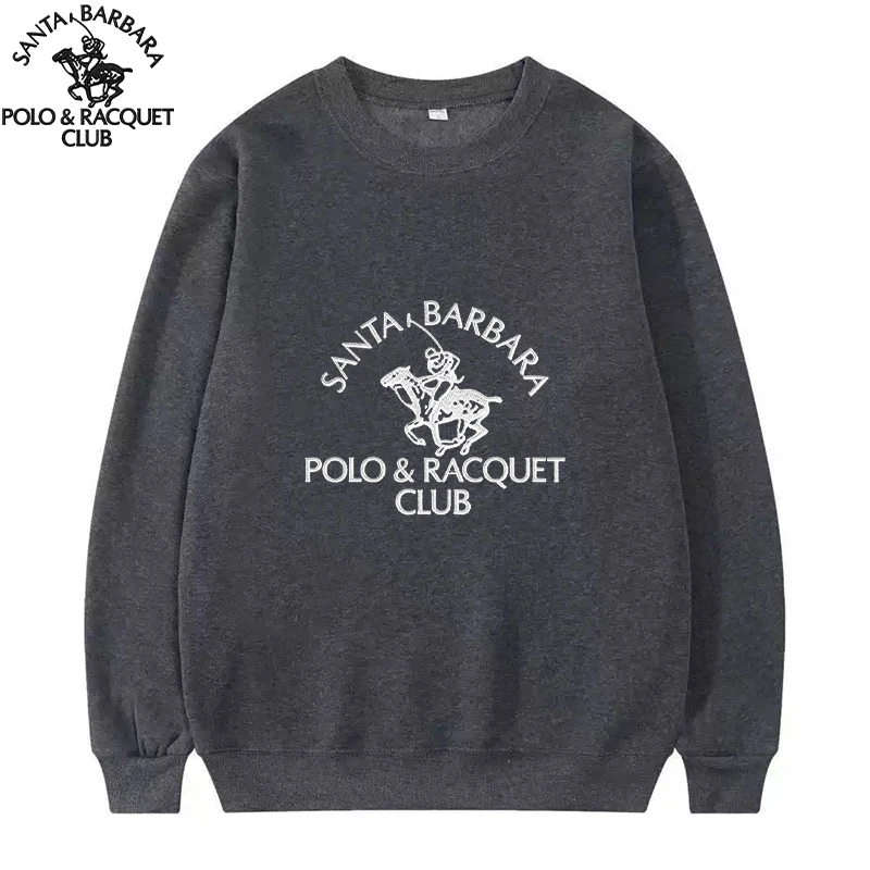 Фото SANTA BARBARA POLO&RACQUET CLUB Maden-suéter de punto con letras Retro para hombre, униформальный трикотаж с cuello redondo, suéter №4