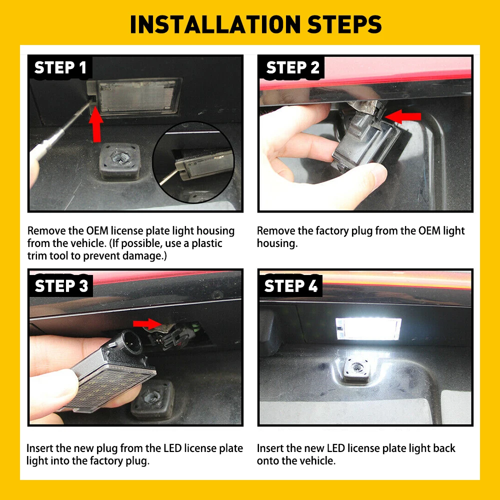 2 светодиодных фонаря номерного знака без ошибок автомобильные аксессуары для Ford