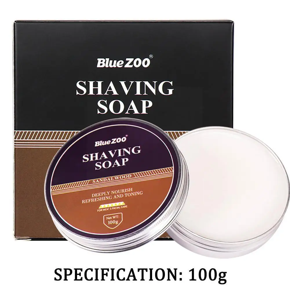 Крем для бритья H9H2 для мужчин, 100 г, пена для ухода за мятным сандаловым деревом, мыло для безопасного бритья без раздражения