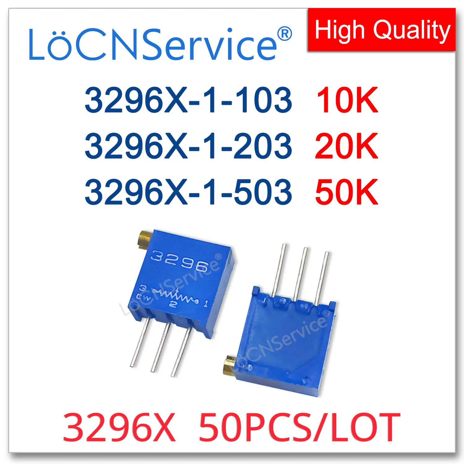 

3296X 50PCS 10K 20K 50K Trimming Potentiometer Made in China High Quality 3296X-1-103 3296X-1-203 3296X-1-503 103 203 503