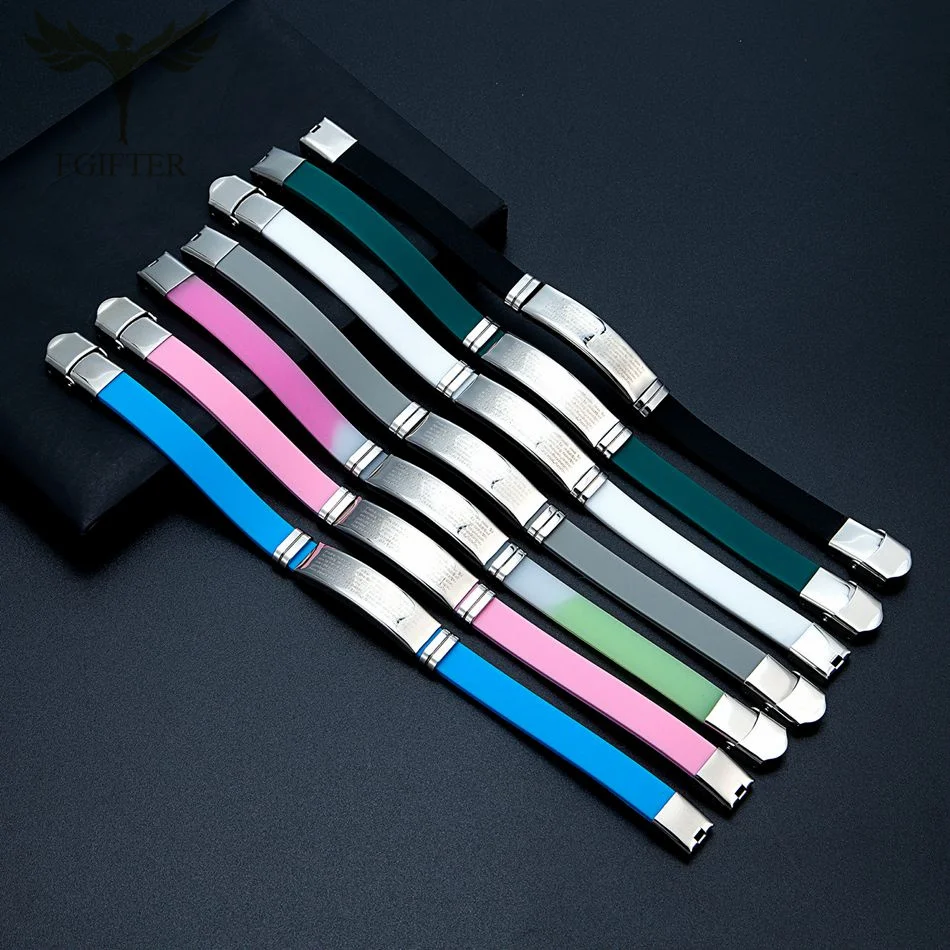 Нержавеющая сталь Библия Молитва Крест Браслет Христианские украшения Белый