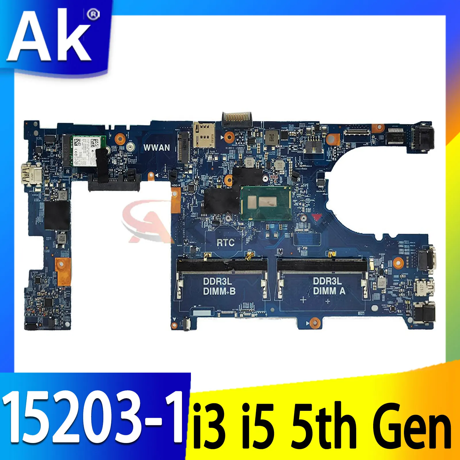 

Laptop motherboard For DELL latitude 3350 L3350 Mainboard 15203-1 CN-028CG2 0P0WRG Mainboard with pentium cpu i3 i5 5th Gen CPU