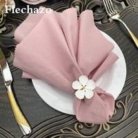 8pcs table napkin country wedding decoration 4646cm decor decoupage serving cloth linen country dust pink cotton cocktail party