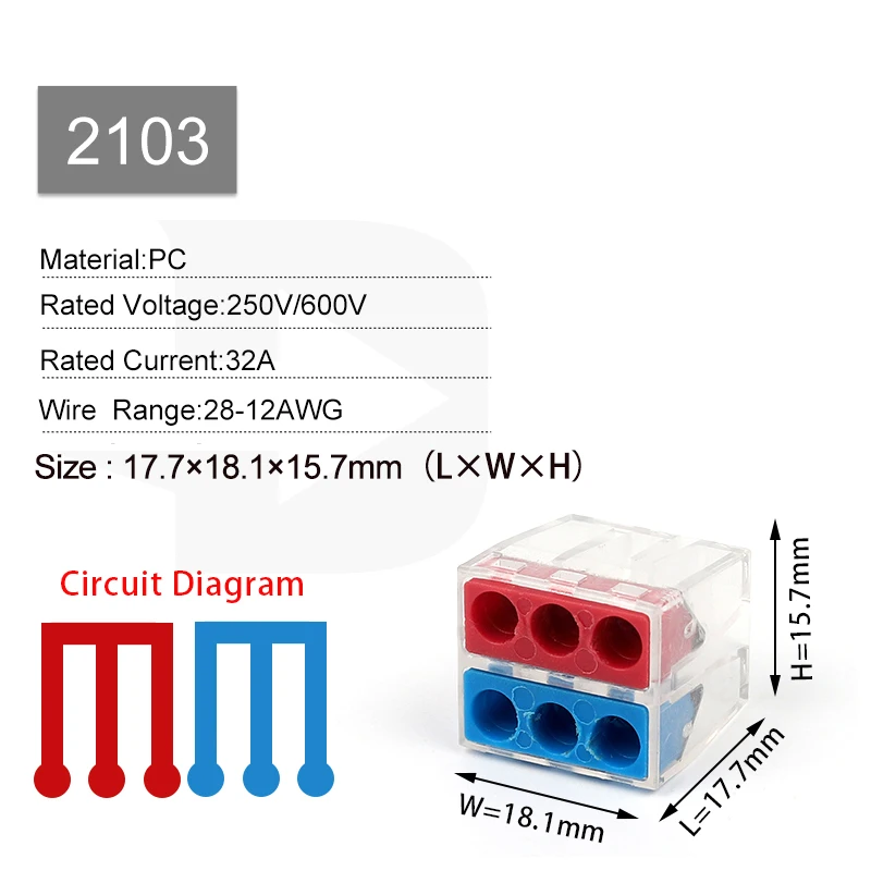 Быстроразъемные разъемы Универсальные электрические 25/50 шт. Мини-терминал для быстрого сращивания для линейного подключения Компактный клеммный блок